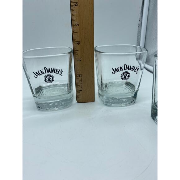 JACK DANIELS Old No.‎ 7 Whiskey Glass TUMBLER Set of 4 , 3.5"T - Picture 4 of 5
